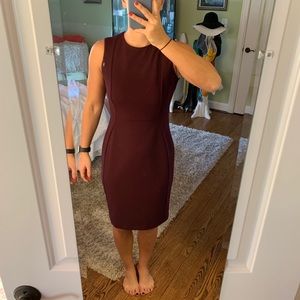 Sleek plum colored work dress